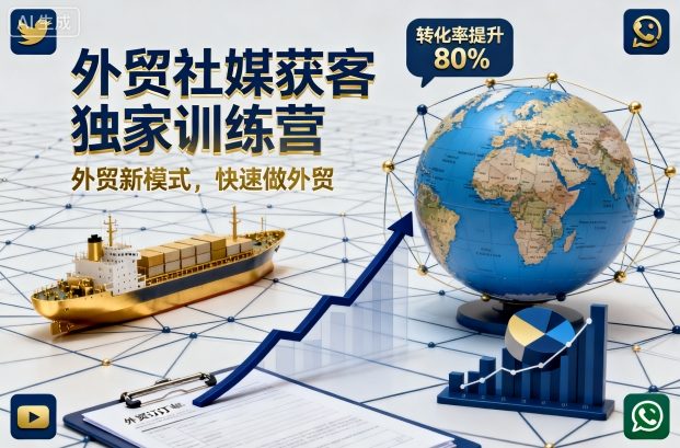 外贸社媒获客独家训练营，外贸新模式，快速做外贸-初遇