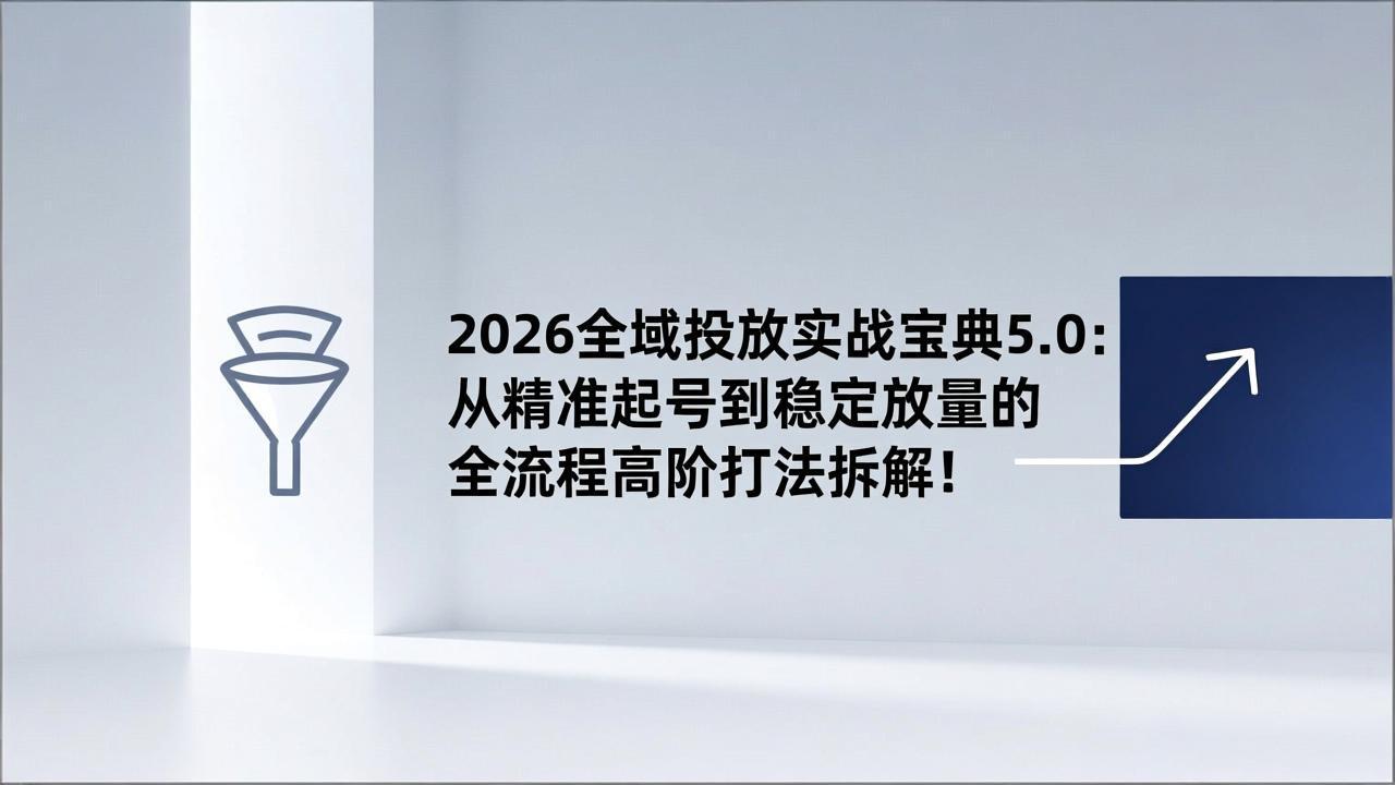 2026全域投放实战宝典5.0：从精准起号到稳定放量的全流程高阶打法拆解！-初遇