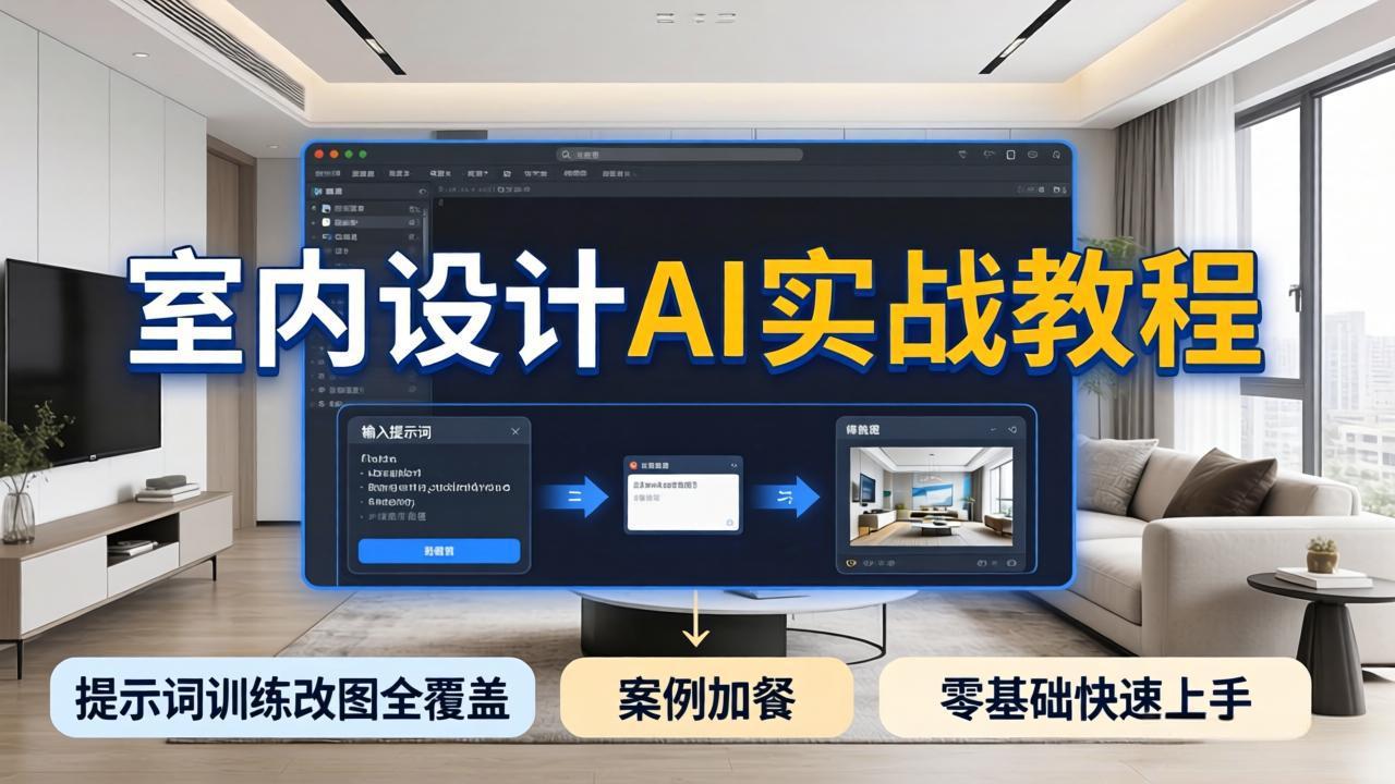 2026室内设计AI实战教程，提示词训练改图全覆盖，搭配案例加餐，零基础也能快速上手-初遇