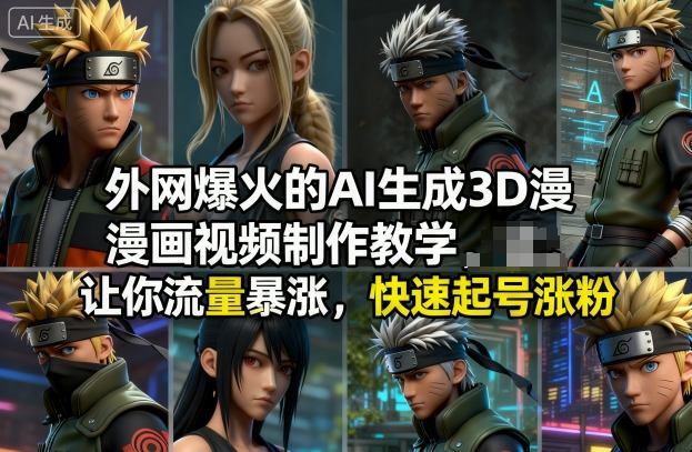 外网爆火的AI生成3D漫画视频制作教学，让你流量暴涨，快速起号涨粉！-初遇