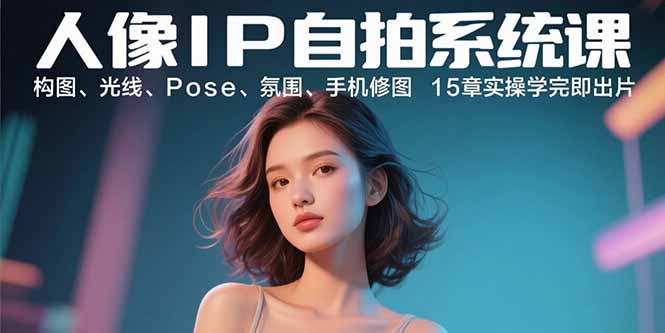 人像IP自拍系统课:构图、光线、Pose、氛围、手机修图 15章实操学完即出片-初遇