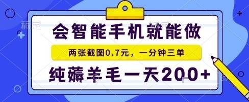 手机项目，二十秒一单，纯薅羊毛一天2张+做就有【揭秘】-初遇