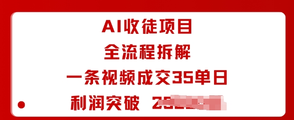 AI收徒项目全流程拆解一条视频成交35单日利润突破1k+-初遇