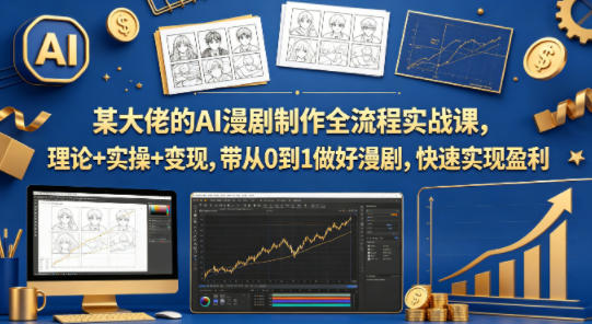 某大佬的AI漫剧制作全流程实战课，理论+实操+变现，带从0到1做好漫剧，快速实现盈利-初遇