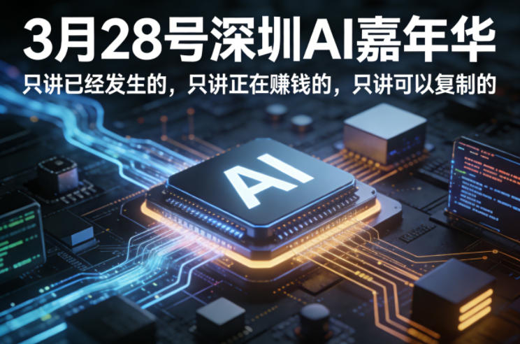 3月28号深圳AI嘉年华，只讲已经发生的，只讲正在賺钱的，只讲可以复制的-初遇
