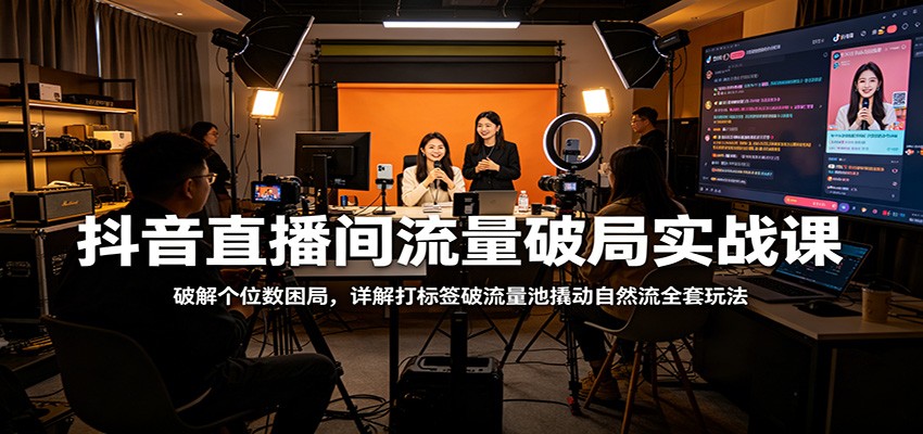 抖音直播间流量破局实战课：破解个位数困局，详解打标签破流量池撬动自然流全套玩法-初遇