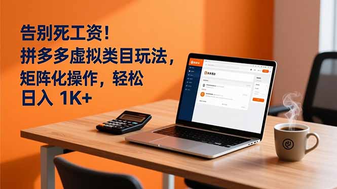 告别死工资！拼多多虚拟类目玩法，矩阵化操作，轻松日入 1K+-初遇