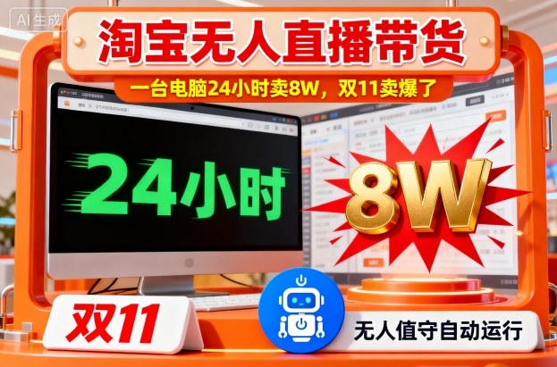 淘宝无人直播带货,一台电脑214小时卖8W,双11卖爆了【揭秘】-初遇