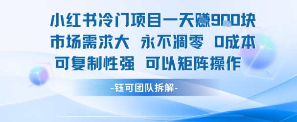 小红书冷门项目一天收益9张,市场需求大,0成本,可复制性强可以矩阵操作-初遇