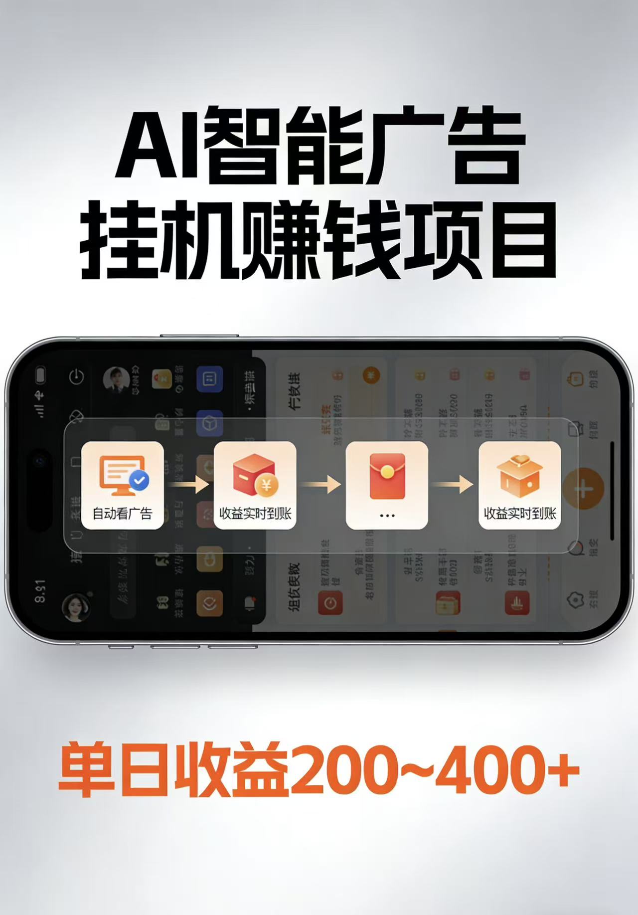 AI智能挂机看广告，每日稳定收益200-400+-初遇