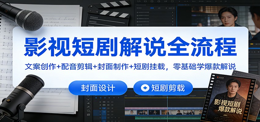 影视短剧解说全流程：文案创作+配音剪辑+封面制作+短剧挂载，零基础学爆款解说-初遇