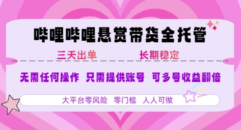 B站悬赏带货全托管,自测稳定,只需提供账号,无需基础,小白宝妈轻松上手,单日稳定3张【揭秘】-初遇