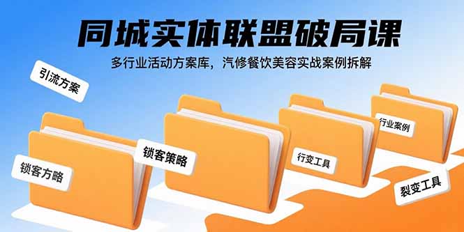 同城实体联盟破局课,多行业活动方案库,汽修餐饮美容实战案例拆解-初遇