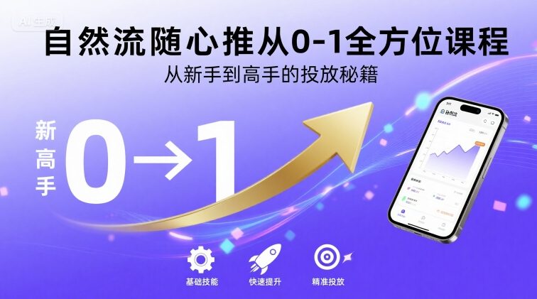 自然流随心推从0-1全方位课程,从新手到高手的投放秘籍-初遇