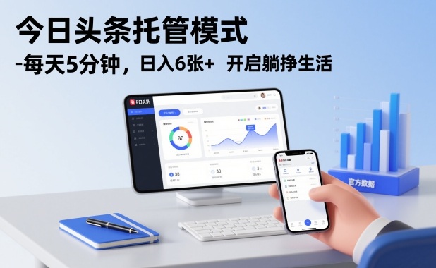 今日头条托管模式，每天5分钟，日入6张+，开启躺挣生活【揭秘】-初遇