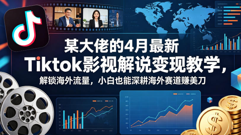 某大佬的4月最新Tiktok影视解说变现教学，解锁海外流量，小白也能深耕海外赛道賺美刀-初遇