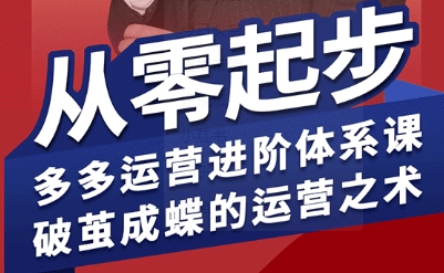 拼多多运营进阶系统课,从零起步,多多运营进阶体系课,破茧成蝶的运营之术(更新9月)-初遇