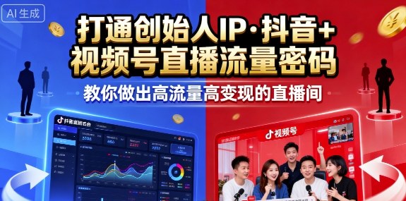 25年直播9-10两期线下课,打通创始人IP,抖音+视频号直播流量密码,教你做出高流量高变现的直播间-初遇