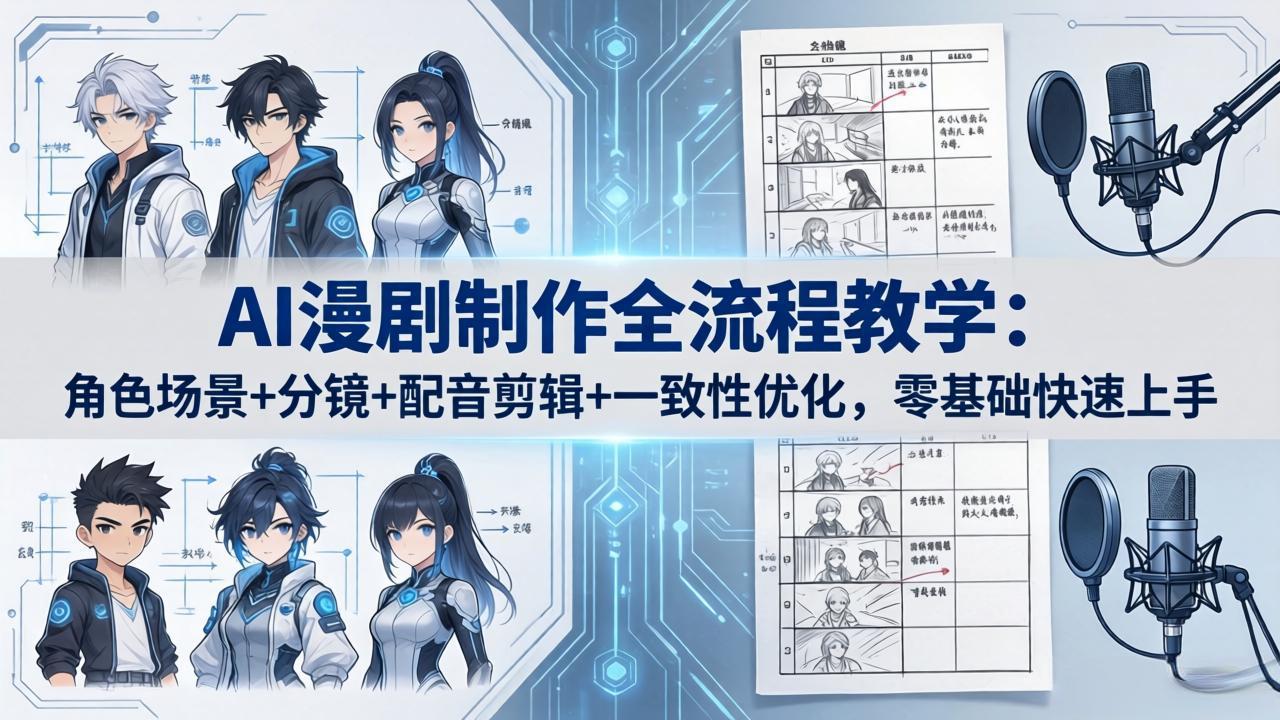 AI漫剧制作全流程教学：角色场景+分镜+配音剪辑+一致性优化，零基础快速上手-初遇
