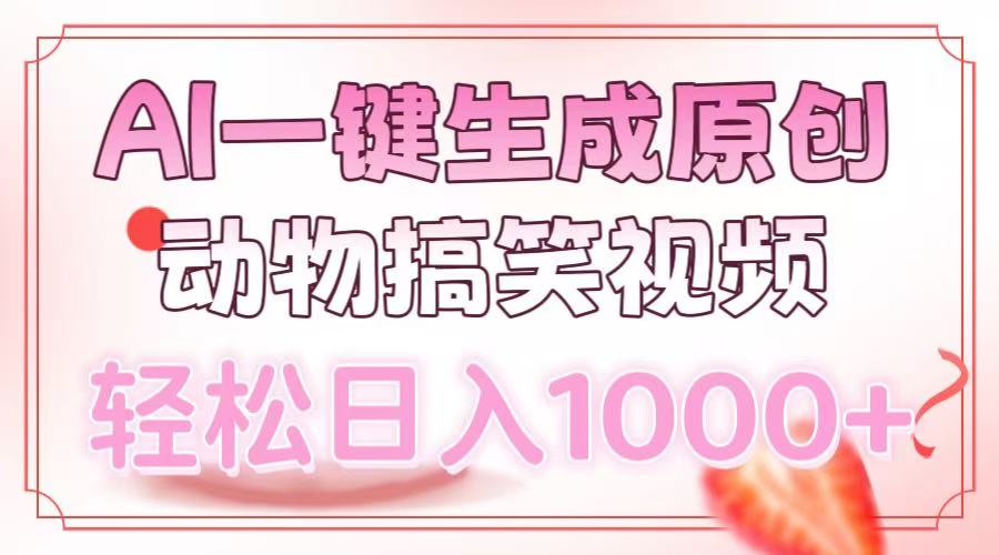 AI一键生成原创动物搞笑视频，轻松日入1000+-初遇
