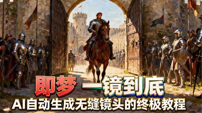 即梦AI一镜到底终极教程，智能补帧+运镜技巧，AI自动生成无缝丝滑长镜头高效出片-初遇