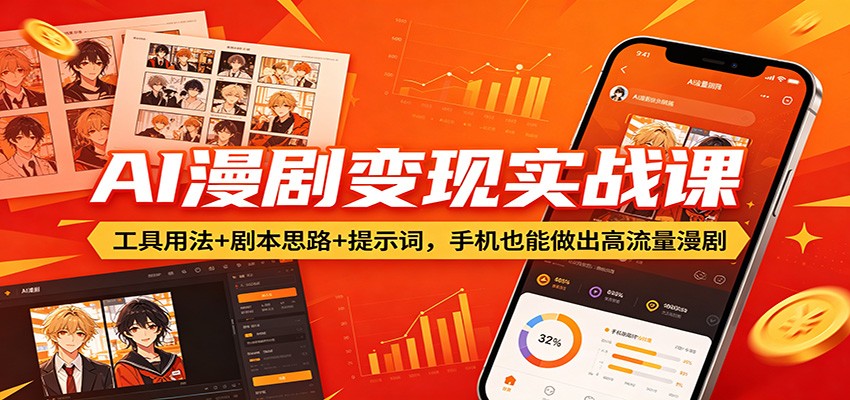 AI漫剧变现实战课：工具用法+剧本思路+提示词，手机也能做出高流量漫剧-初遇