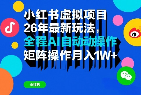 小红书虚拟项目26年最新玩法，全程AI自动操作，矩阵操作月入1W＋【揭秘】-初遇