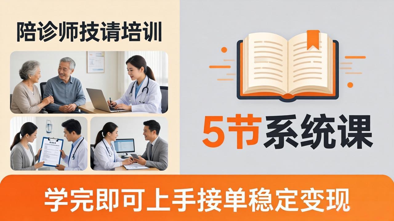 想做陪诊师不知从何下手？5节系统课教你掌握核心技能，学完即可上手接单稳定变现-初遇