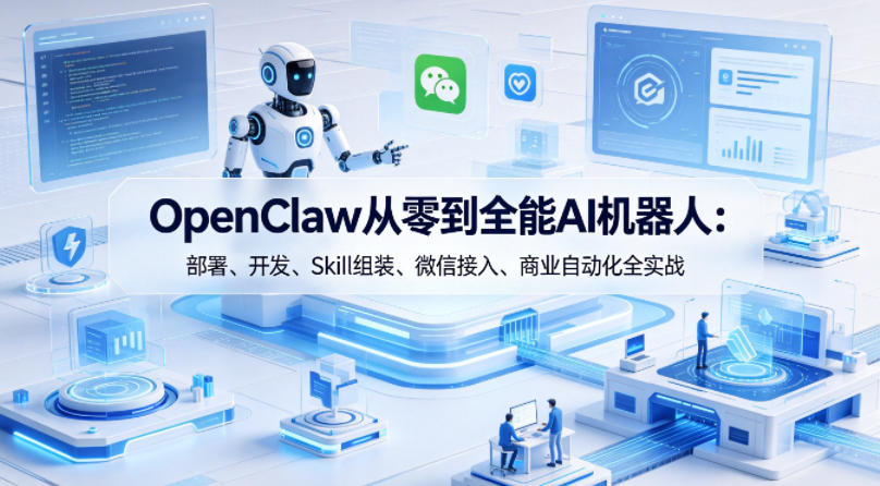 OpenClaw从零到全能AI机器人：部署、开发、Skill组装、微信接入、商业自动化全实战-初遇