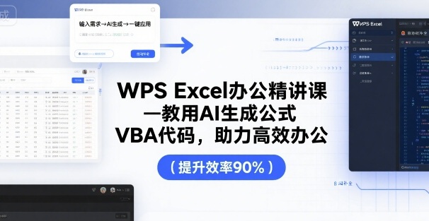 WPS Excel办公精讲课,教用 AI 生成公式,VBA 代码,助力高效办公