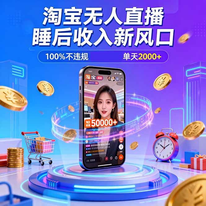 淘宝无人直播,不违规不封号,直播100小时卖了5万,年底旺季!-初遇