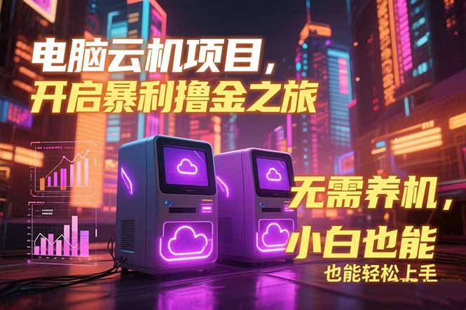 电脑云机项目 暴力撸金玩法，不需要养机 配置没有要求 单机100个窗口一…-初遇