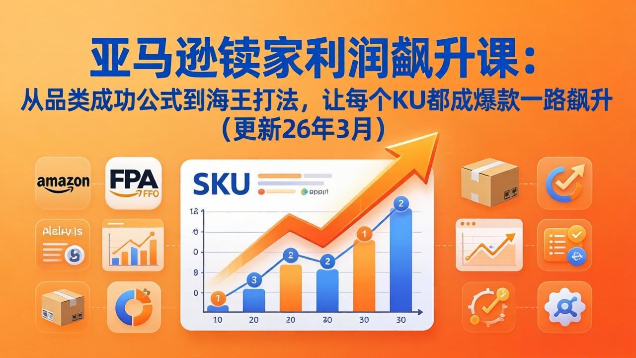 亚马逊卖家利润飙升课：从品类成功公式到海王打法，让每个SKU都成爆款一路飙升(更新26年3月-初遇