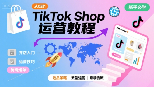 TikTok Shop从0到1运营教程,TikTok跨境电商新手必学课程-初遇