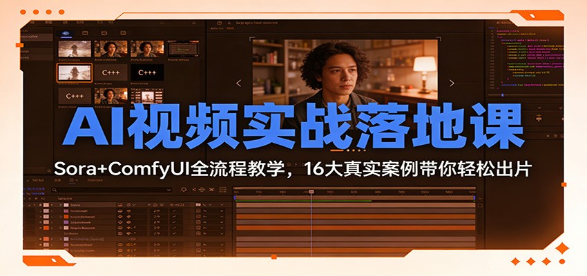 AI视频实战落地课：Sora+ComfyUI全流程教学，16大真实案例带你轻松出片-初遇
