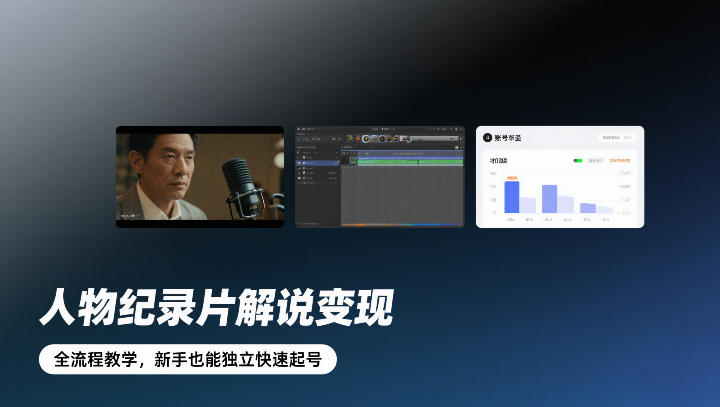 人物纪录片解说变现，全流程教学，新手也能独立快速起号-初遇