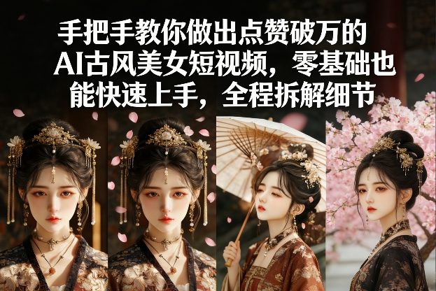 手把手教你做出点赞破万的AI古风美女短视频,零基础也能快速上手,全程拆解细节-初遇