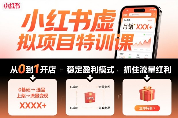 小红书虚拟项目特训课,帮你从0到1打造稳定盈利的店铺,抓住流量红利(更新9月)-初遇
