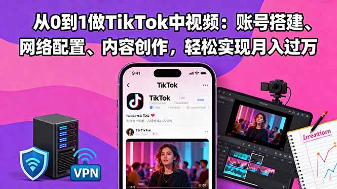 从0到1做TikTok中视频：账号搭建、网络配置、内容创作，轻松实现月入过万-初遇