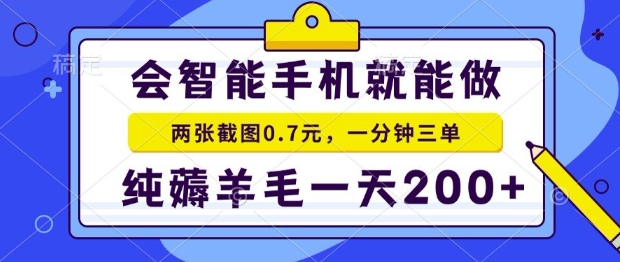 2025年零撸手机项目,二十秒一单,纯薅羊毛,一天200+做就有【揭秘】-初遇