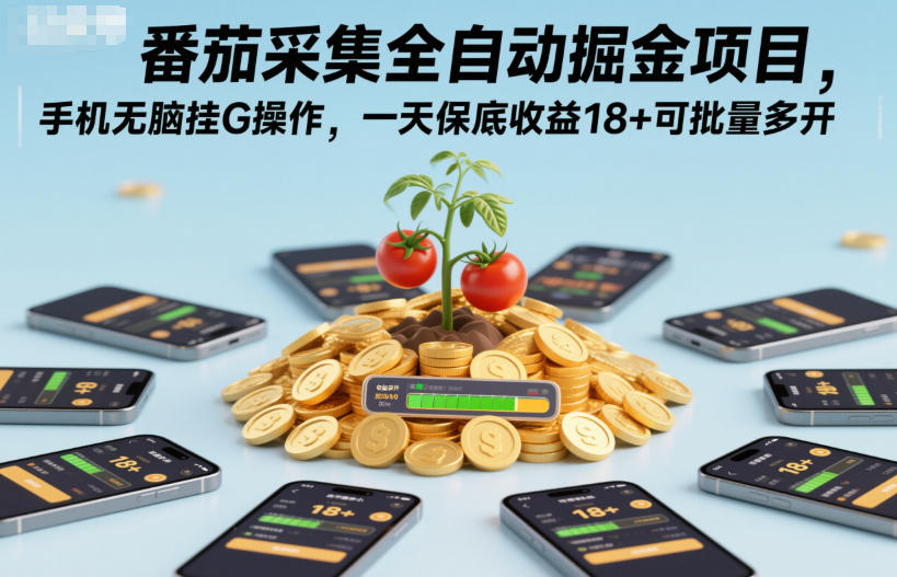 番茄采集全自动掘金项目,手机无脑挂G操作,一天保底收益18+可批量多开【揭秘】-初遇