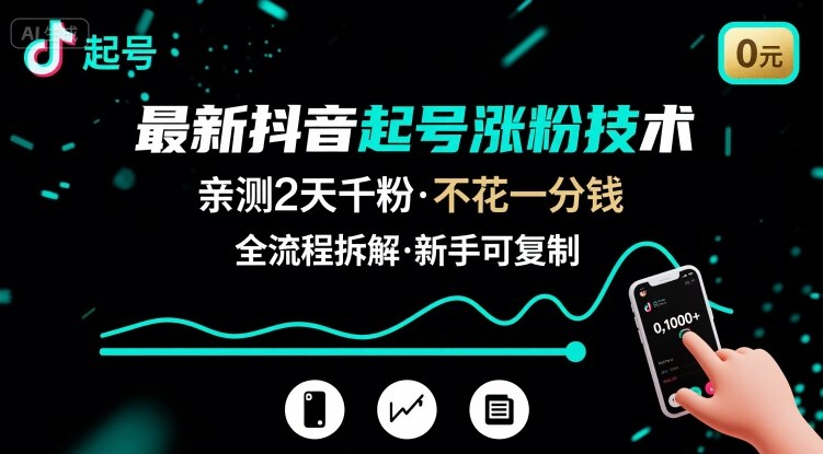 最新抖音起号涨粉技术,亲测2天千粉,不花一分钱,全流程拆解-初遇