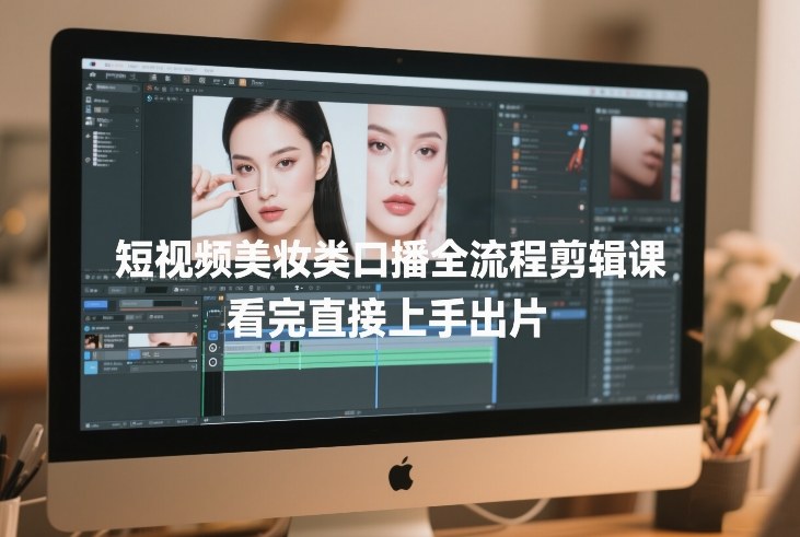 短视频美妆类口播全流程剪辑课，看完直接上手出片-初遇