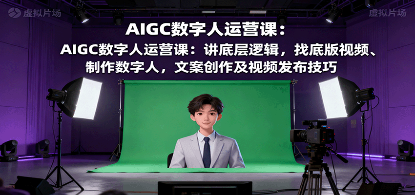 AIGC数字人运营课:讲底层逻辑,找底版视频、制作数字人,文案创作及视频发布技巧-初遇