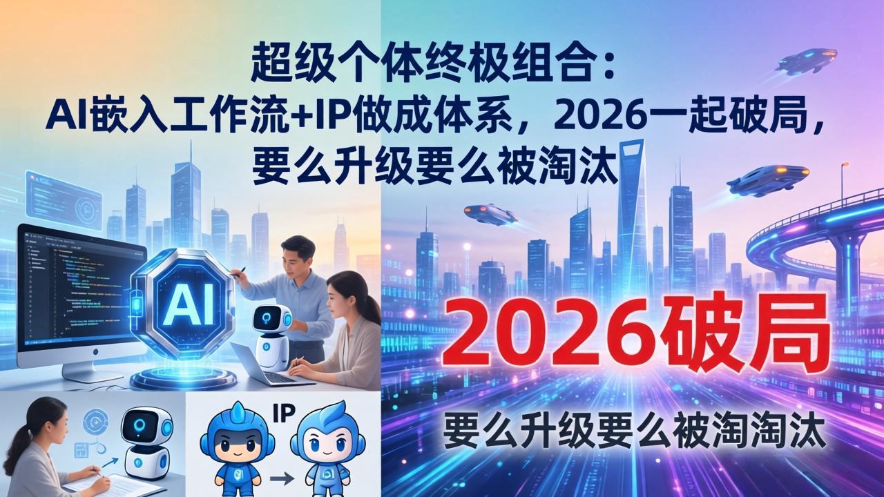 超级个体终极组合：AI嵌入工作流+IP做成体系，2026一起破局，要么升级要么被淘汰-初遇