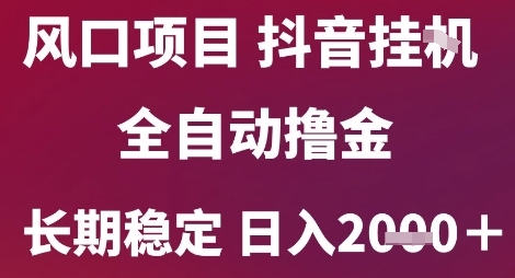 风口项目,六月最新玩法抖音无人挂G,全自动撸金,长期稳定 日入2k+【揭秘】-初遇