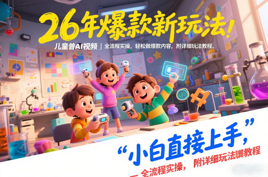 26年爆款新玩法，儿童科普AI视频，全流程实操，轻松做爆款内容，小白直接上手，附详细玩法教程-初遇