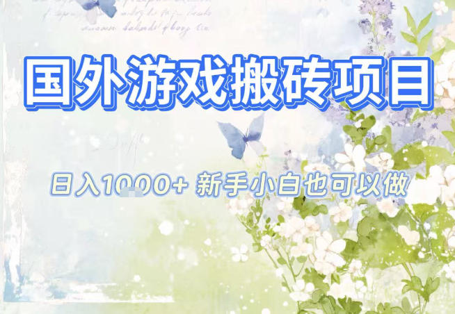 国外游戏全自动搬砖项目,日入10张,新手小白也可做,项目红利期,先搞先吃肉【揭秘】-初遇