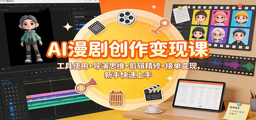AI漫剧创作变现课:工具使用+导演思维+剪辑精修+接单变现,新手快速上手-初遇