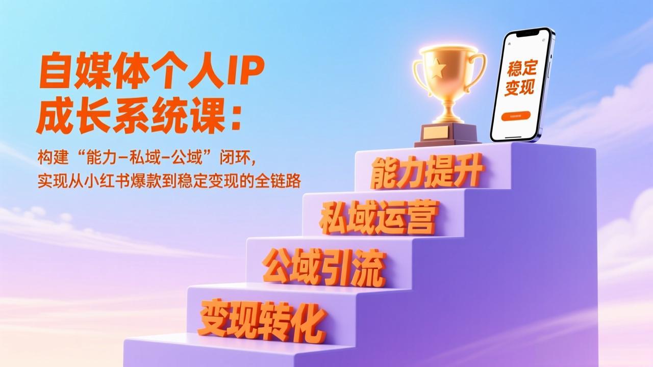 自媒体个人IP成长系统课：构建“能力-私域-公域”闭环，实现从小红书爆款到稳定变现的全链路-初遇